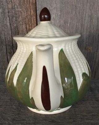 Rare Vintage Shawnee Pottery Co.  1941 White Corn King Teapot 4