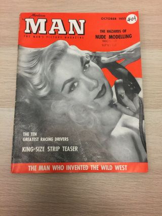 Modern Man Oct 1955 Magazibe Adult Vtg Rare Zr2