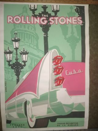 Rare Rolling Stones Cuba Concert Poster March 25 2016.