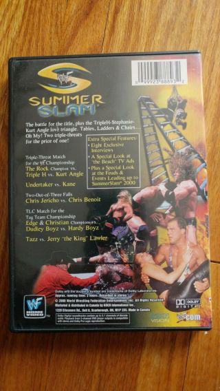 Wwf Summerslam 2000 dvd rare oop wwe wrestling The Rock tlc 3