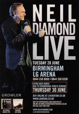 Neil Diamond - 2011 Tour Flyer - Rare Concert Live Music Promo