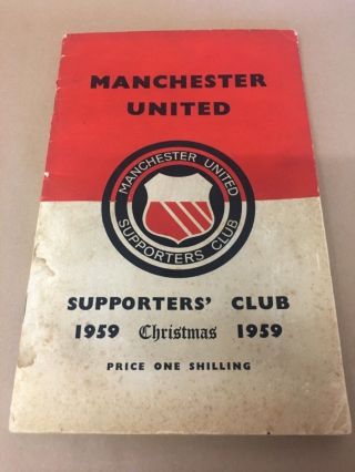Manchester United Supporters Club Handbook 1959 Very Rare