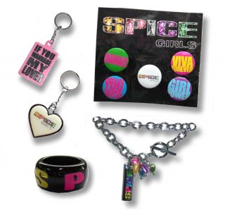 Spice Girls 2007 2008 5 - Item Gift Set Rare Keychains Bracelet Pins Rings