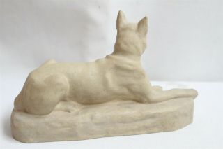 VERY RARE Morrison Terra Cotta Arts Crafts Shephard Dog Lying Down Pottery Fig 3