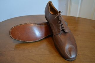 Rare Huge Size Wwii Us Army Officer Low Quarter Shoes 15 1/2 B Vintage Mens