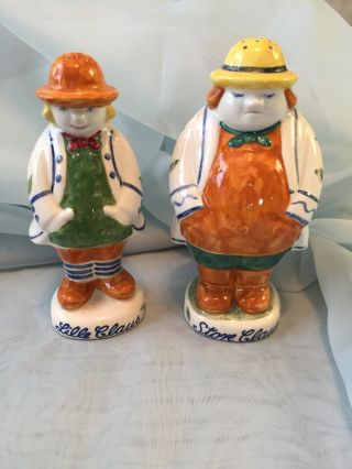 Jus Denmark Lille And Store Claus Salt Pepper Shakers Rare Euc With Cork Stopper