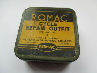 Vintage Romac Cycle Repair Outfit Tin Rare In Vgc