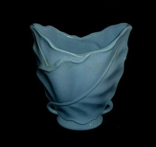 Vintage Brush Mccoy Pottery Vase Aqua Blue Glaze 1950s Usa Rare 7 " T X 6 " W