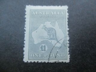 Kangaroo Stamps: £1 Grey 3rd Watermark Cto - Rare (e421)