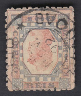 Brazil Portuguese Colony 100ries Stamp With Rare Inverted Center Error Variety