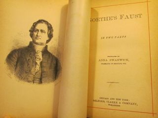 1880s GOETHE ' S FAUST IN TWO PARTS Old Victorian Era Binding Rare Book 2