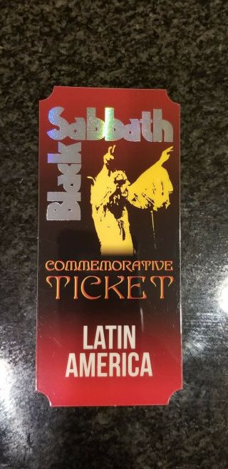 Black Sabbath Commemorative Ticket " Latin America " Extremely Rare