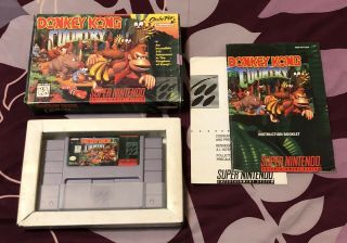 Rare Snes Nintendo Donkey Kong Country Cib Complete Boxed