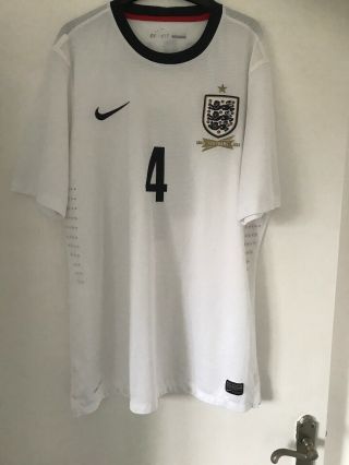 Rare Steven Gerrards England Player Issue Home 150 Year Football Shirt Size Xl