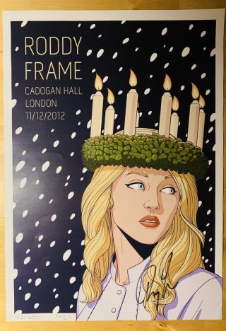 Roddy Frame Aztec Camera Signed Limited Edition Poster Black Lucia Very Rare