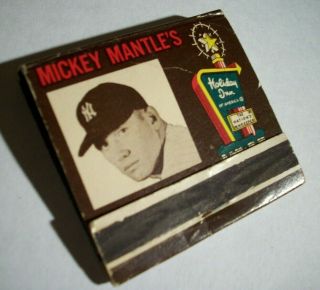 Vintage Mickey Mantle Matchbook,  Holiday Inn Joplin,  Mo Rare Old.  Baseball