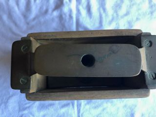 VINTAGE BUTTER PRESS MOLD EARLY WOOD & BRASS RARE STAMP 4