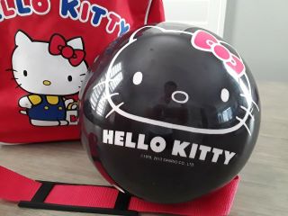 Hello Kitty Brunswick Bowling Ball 2010 & Rare Bowling Bag Drilled Viz A 7 Lb 2