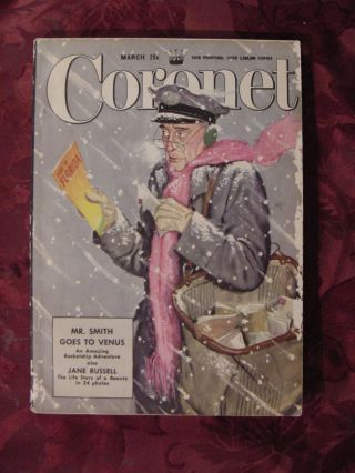 Rare Coronet March 1950 Chesley Bonestell Mr.  Smith Goes To Venus Jane Russell