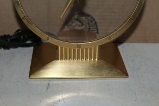 Vintage Jefferson Golden Hour Electric Clock No.  580 - 101 Brass Glass Deco Rare 3