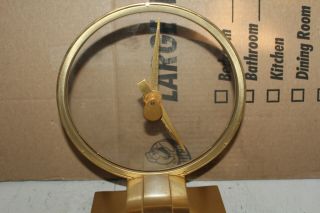 Vintage Jefferson Golden Hour Electric Clock No.  580 - 101 Brass Glass Deco Rare 4