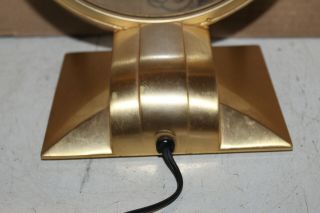 Vintage Jefferson Golden Hour Electric Clock No.  580 - 101 Brass Glass Deco Rare 5