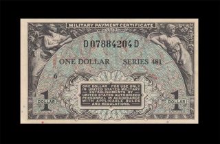 1951 Mpc United States $1 Series 481 " Rare " ( (aunc))