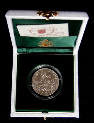 2001 Vatican Italy Rare Silver Coin Unc £ 2000 Dialogo In Official Box