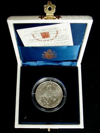 2000 Vatican Italy Rare Silver Coin Unc £ 2000 Bimillennium Gesu 