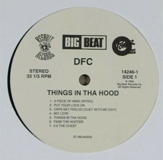 DFC - Things In Tha Hood (1994) LP Big Beat RARE Gangsta Rap Hip Hop G - Funk NM 2