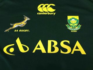 Canterbury ABSA South Africa Springboks Rugby Jersey Men ' s Large Green Pro RARE 4