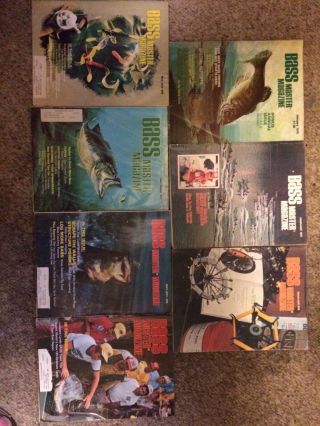 Vintage 1975 Bass Master Magazines Complete Year All 7 Issues Rare Artwork