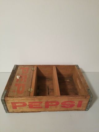 Waterloo Iowa Vintage Pepsi Cola Wood Wooden Shelf Crate Custom Rare