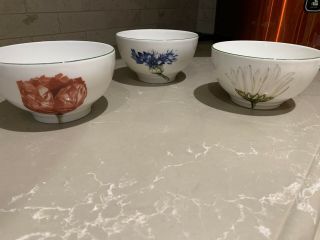 Villeroy Boch Flora Rice Bowls Set Of 3 Rare,  Hard To Find