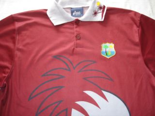 WEST INDIES CRICKET SHIRT WORLD CUP 1999 ENGLAND ASICS SIZE ADULT LARGE RARE 2
