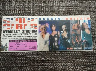Spice Girls Ticket Wembley Stadium Backin Britain Sept 1998 Rare