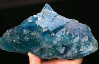 895g Rare Beauty Ladder - Like Blue Green Fluorite&calcite Mineral Specimen/china