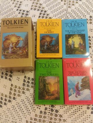Jrr Tolkien The Lord Of The Rings And The Hobbit Paperback Boxed Set Rare 1983