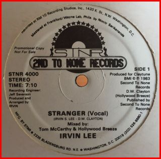 Electro Funk Boogie 12 " Irvin Lee - Stranger 2nd Ii None - Rare 