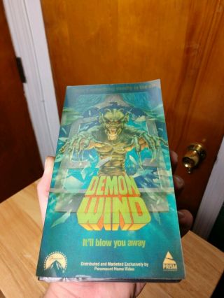 Demon Wind Vhs Lenticular Box 1990 Rare Vintage Paramount Pictures Prism Horror