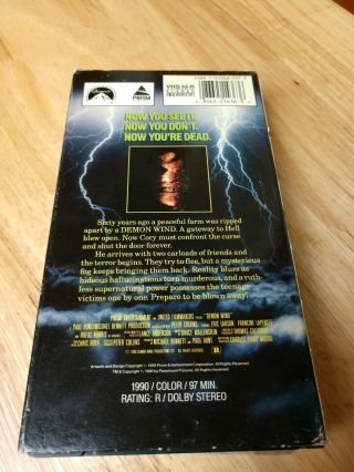 Demon Wind VHS LENTICULAR BOX 1990 Rare Vintage Paramount Pictures Prism Horror 7