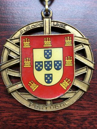 antique and rare enamelled medal of 1982 Europe Unie,  Portugal Symbol 2