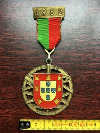 antique and rare enamelled medal of 1982 Europe Unie,  Portugal Symbol 5