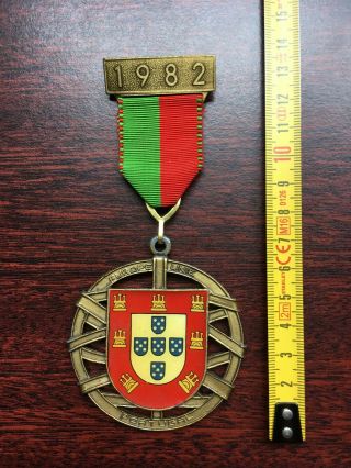 antique and rare enamelled medal of 1982 Europe Unie,  Portugal Symbol 6