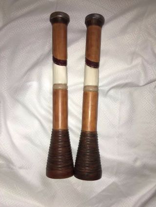 Two 2 RARE Midwest Christmas Eddie Walker Sew Sweet Santa Candle Stick Holders 4