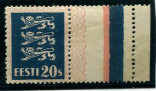 Estonia 1928 Mhog Thick Paper,  Empty Field,  Rare