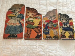 Rare Set Of 4 Vintage Cat Books: Mother,  Puffy,  Fluffy,  Muffy; 1941 Margot Voigt