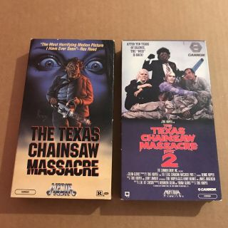 Vg,  Texas Chainsaw Massacre & Tcm 2 Vhs Horror Cult Classic Rare Plays Great