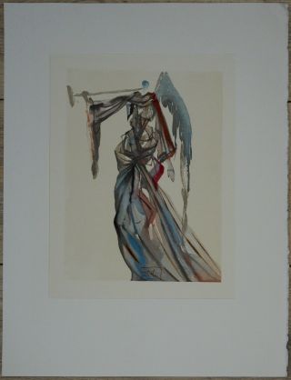 Rare Salvador Dali ' Song of the wise spirit ' Signed German Divine Comedy woodcut 2