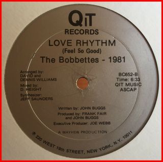 Disco Funk Boogie 12 " The Bobbettes - Love Rhythm Qit - Rare 